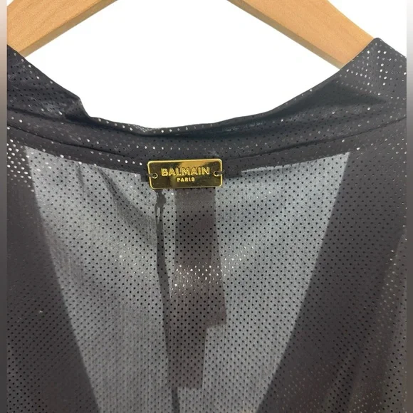 BALMAIN***Black Over-Sized Sheer V-Neck Tunic***Small $785 - Picture 4 of 7